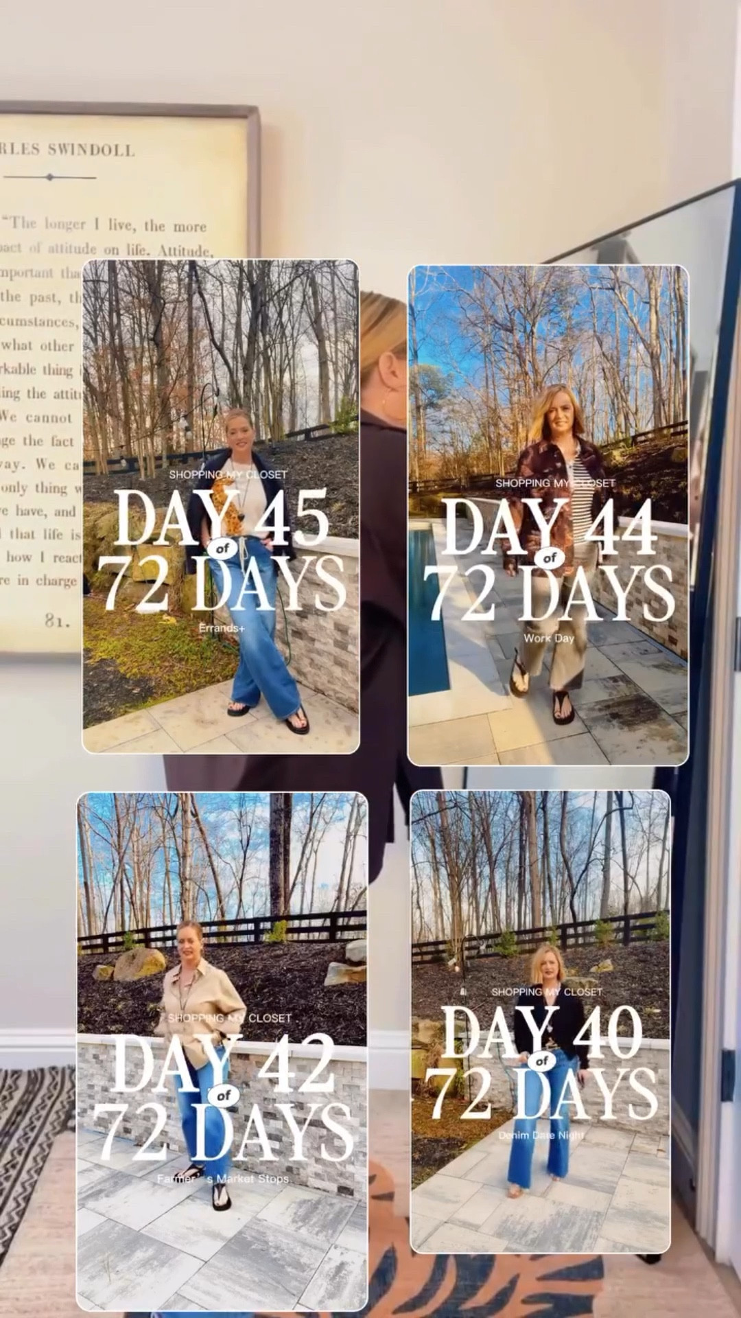 This challenge is almost over. Yay!!! (Tap any reel to watch.) I already know what I’ll get purchasing on March 20th. It’s been a very peaceful almost 72 days. Not only have I shopped my closet, but I’ve gotten rid of so many things from my closet. It’s been really good. I’m almost sad to see it end. Not really! 

#midlifestyle #showupinyour50s #showupinmidlife #shopmycloset #modernmidlifecool