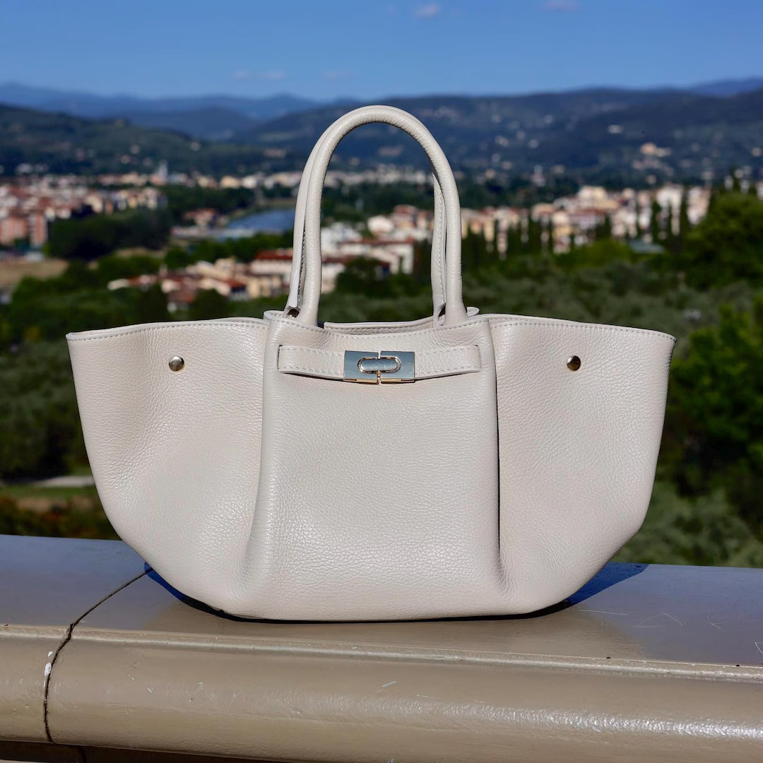 Elegant Italian Leather Handbag: Handcrafted Tote Bag With Top Handle Shoulder Purse for Women - ... | Etsy (US)