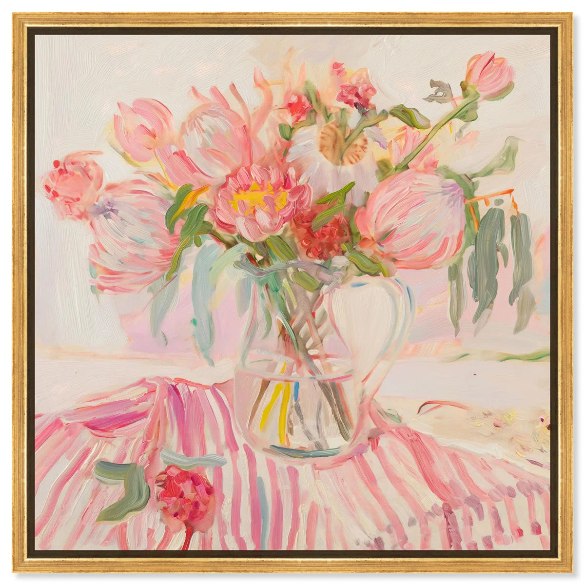 Candy Stripe Bloom Canvas Trendy Fashion Art by Art Remedy | Wayfair North America