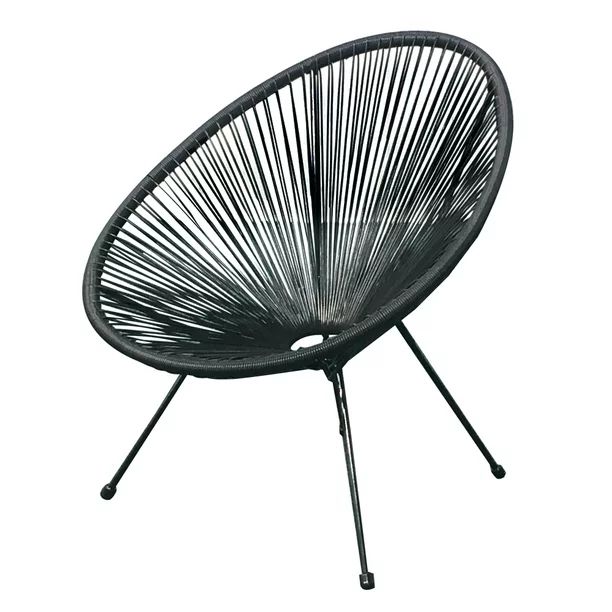 E-joy All-Weather Patio Indoor Outdoor Acapulco Weave Lounge Chair,1 Piece Set, Black | Walmart (US)