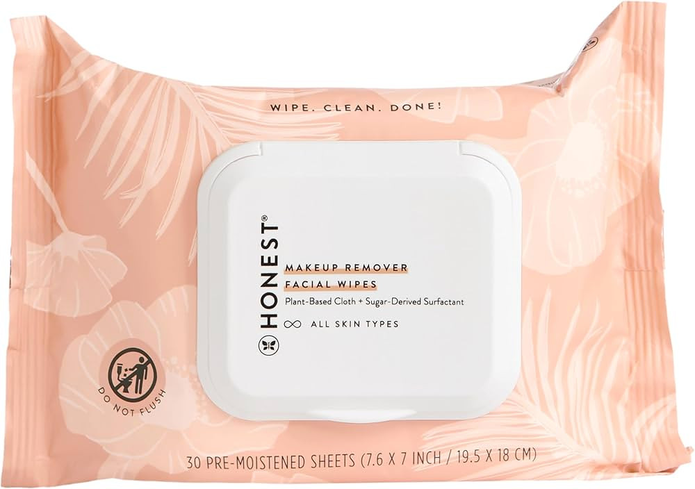 Honest Beauty Makeup Remover Facial Wipes | EWG Verified, Plant-Based, Hypoallergenic | 30 Count | Amazon (US)