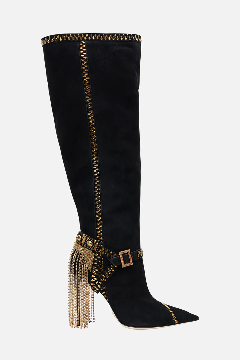 KNEE HIGH STILETTO BOOT SOLID BLACK | CAMILLA (Australia & New Zealand)