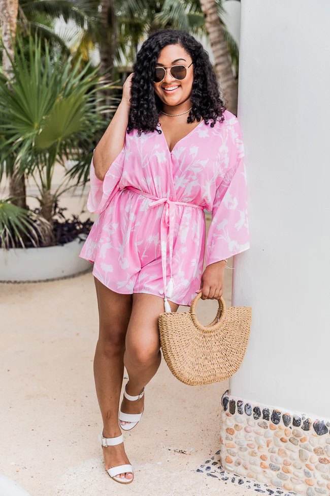 Trusting In You Printed Pink Dress Romper FINAL SALE | Pink Lily