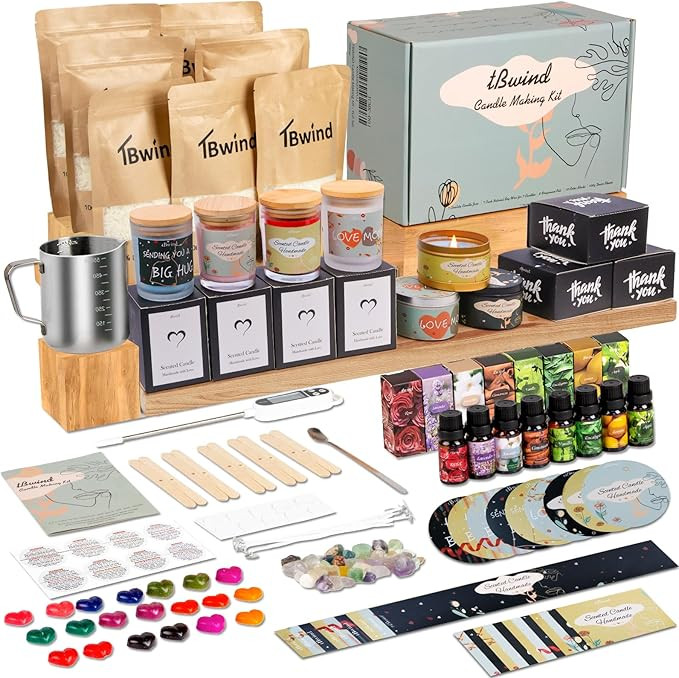 Candle Making Kit, Soy Candle Making Supplies DIY Candle Craft Tools for Adults, Kids, Beginners ... | Amazon (US)