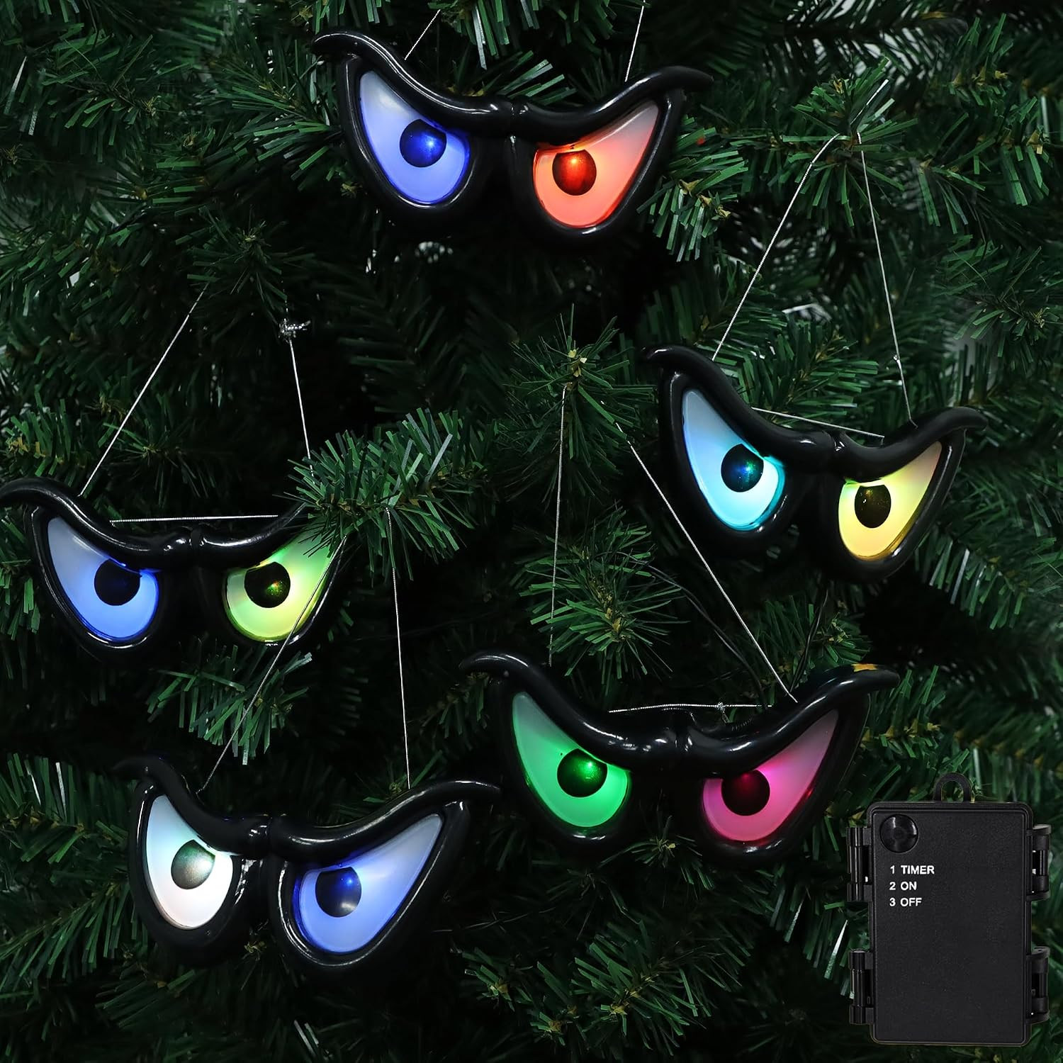 6.5ft Outdoor Halloween Decorations 5 Pairs Glowing Eyes | Amazon (US)