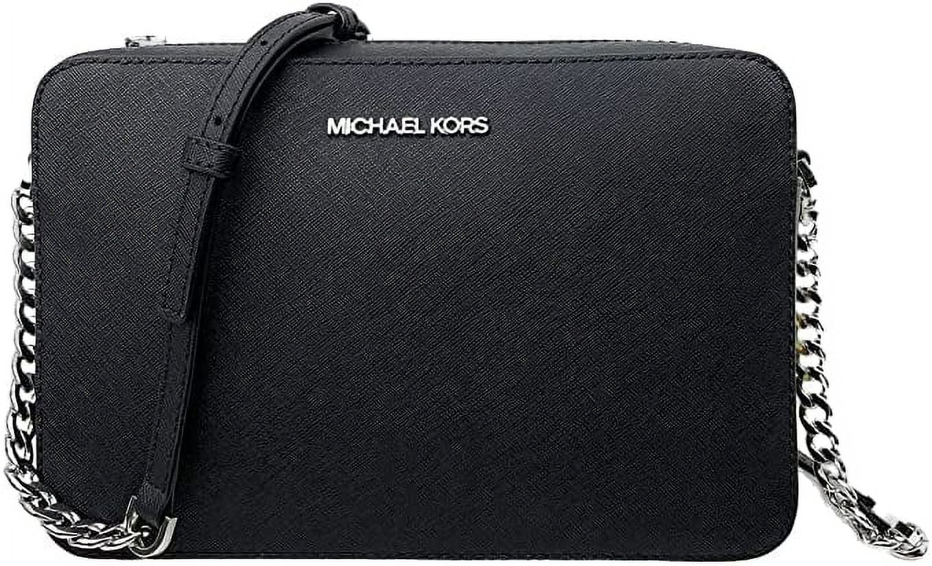 Michael Kors Women's Jet Set Item Crossbody Black/Silver | Walmart (US)