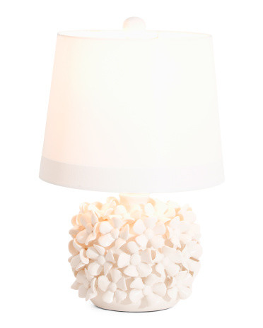 17in 3d Floral Textured Ceramic Table Lamp | TJ Maxx