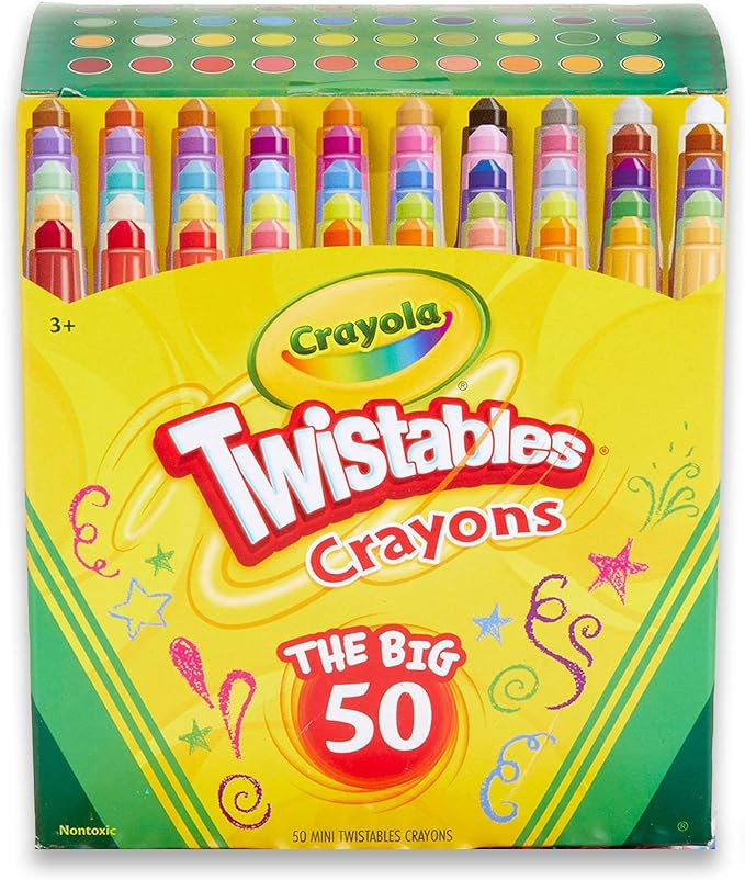 Crayola Twistables Crayons Coloring Set, Kids Craft Supplies, Gift, 50 Count | Amazon (US)