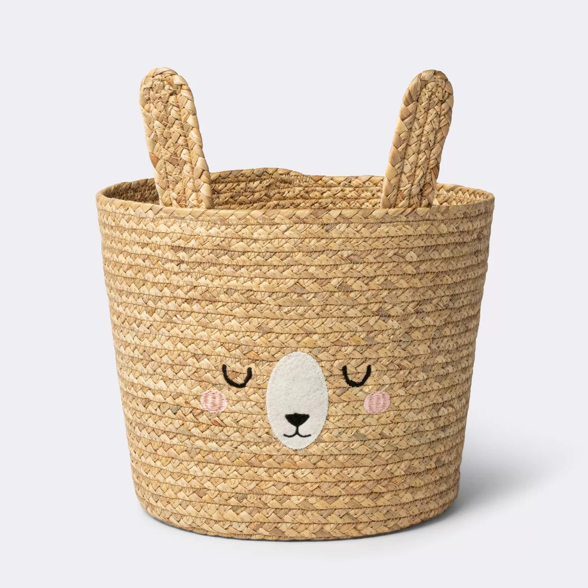 Braided Water Hyacinth Medium Round Storage Basket - Rabbit - Cloud Island™ | Target