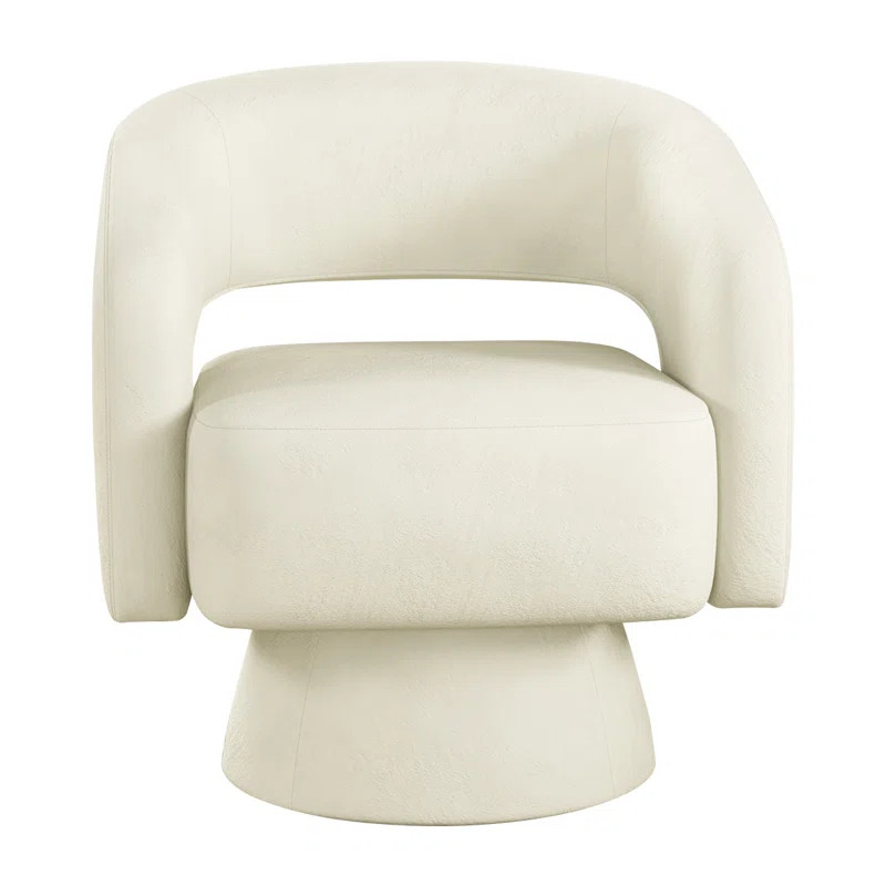 Jarissa 27.8'' Wide Modern Soft Wide Upholstered Swivel Barrel Chair | Wayfair North America