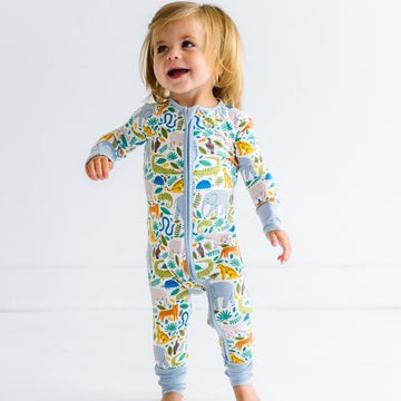 Jungle Safari Bamboo Viscose Zippy | Little Sleepies