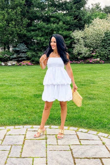 White bubble dress only $35
Comes in other colors 

#LTKStyleTip #LTKFindsUnder50 #LTKParties
