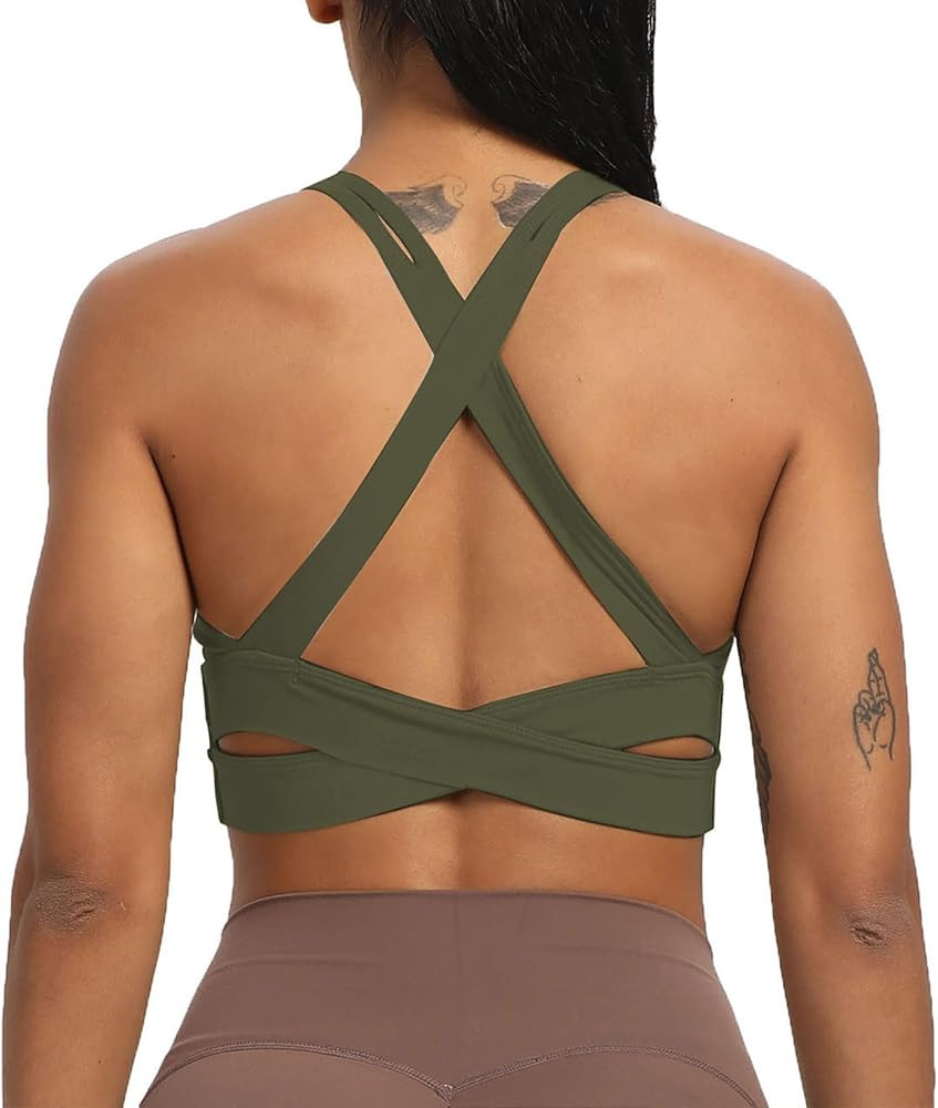 Aoxjox Women's Workout Sports Bras Fitness Backless Padded Trainning Infinity Active Gym Bra Yoga... | Amazon (US)