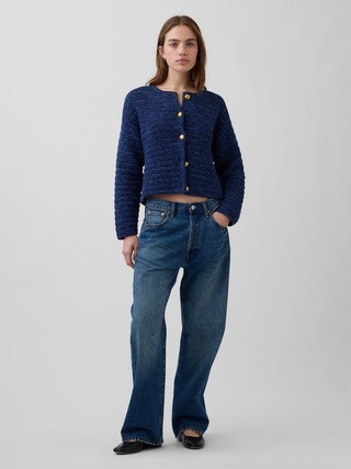100% Cotton Textured Sweater Jacket | Gap (US)