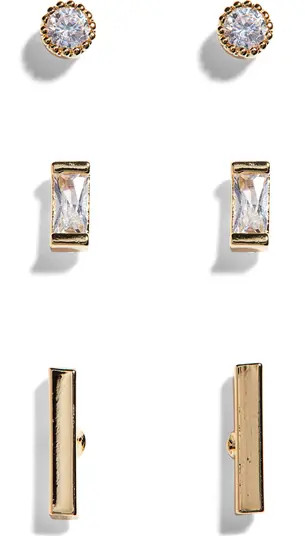Set of 3 Geometric Stud Earrings | Nordstrom