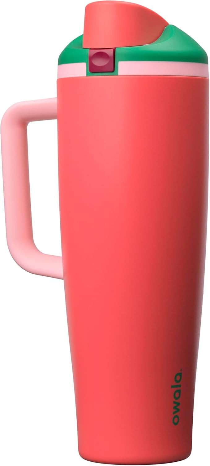 Owala FreeSip Tumbler Stainless Steel Water Bottle 40 oz Strawberry Fields | Triple-Layer Insulat... | Amazon (US)