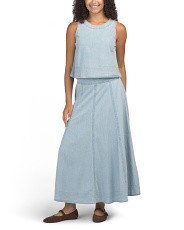 2pc Tank Top With Keyhole Back And Skirt Set for Women | Cotton | Marshalls