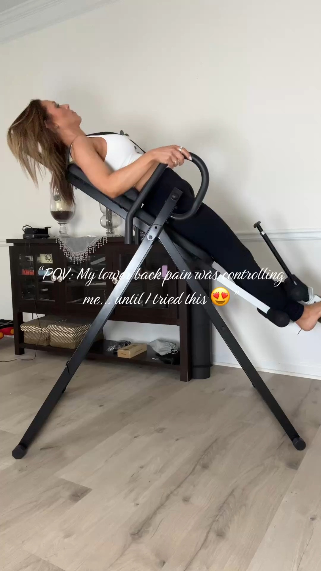 For anyone over 40 dealing with sciatica, lower back tension, or stiffness from sitting, this little inversion table has been a total game-changer for me. It’s adjustable, comfortable, and folds away easily, so it doesn’t take up space in my home.

If you deal with tight hips, lower back discomfort, or just want an easier way to relax, this one’s worth checking out!

#backpainrelief
#sciaticarelief
#inversiontherapy
#homewellness
#over40wellness