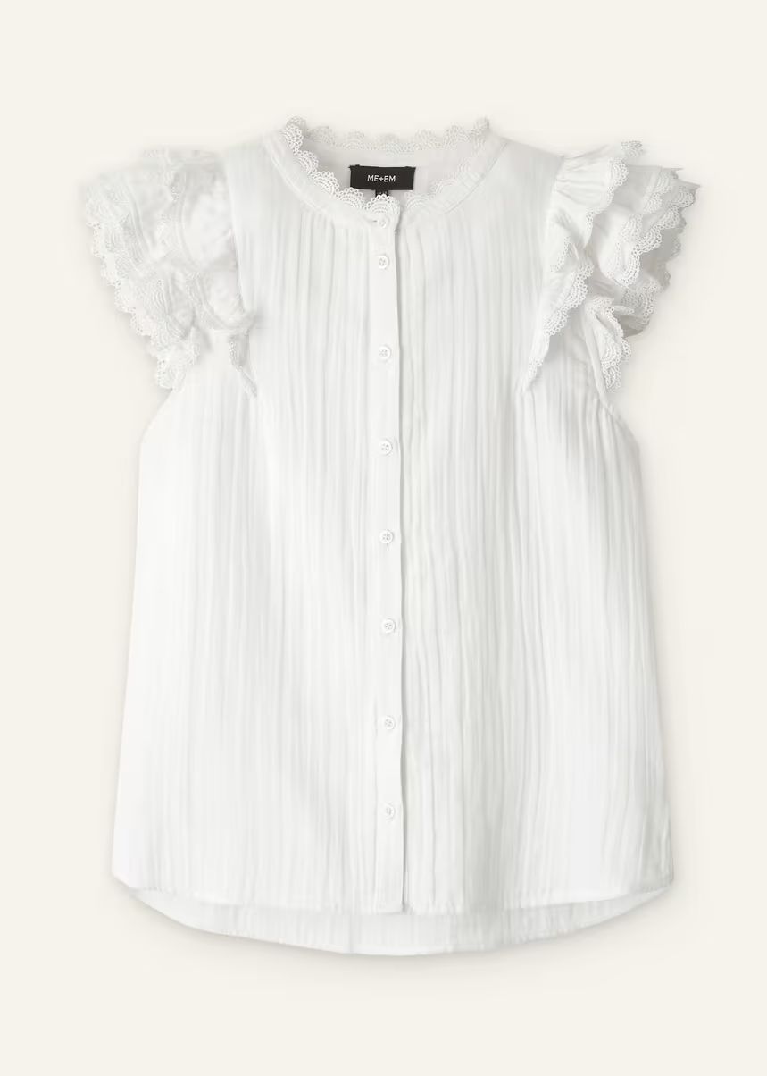 Cheesecloth Ruffle Sleeveless Blouse | ME+EM US