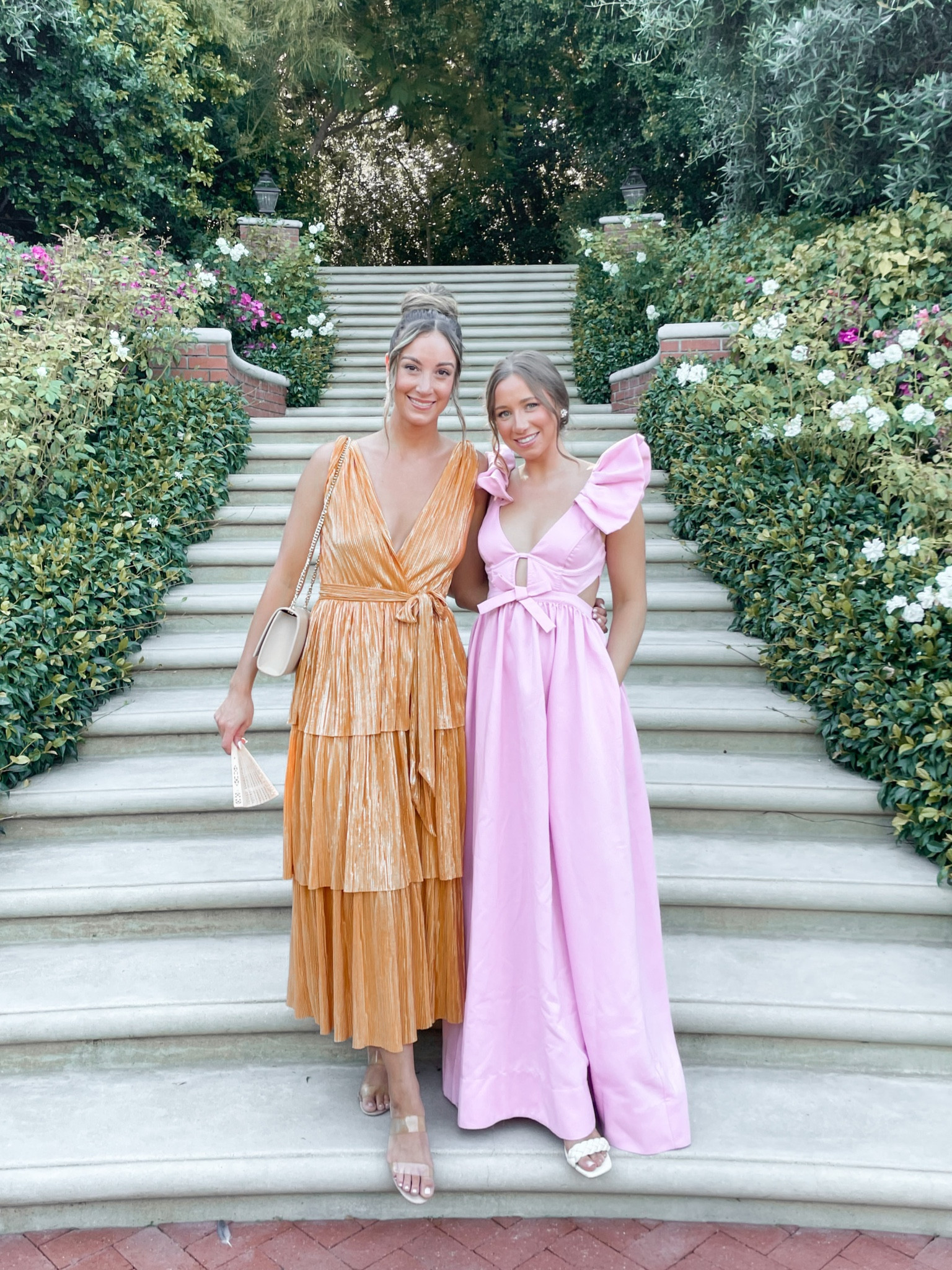 Couldn’t have been more obsessed with this pink maxi dress, the perfect formal wedding guest dress! Love the puffed sleeves and bow details. 

Wedding. Wedding guest dress. Formal dress. Pink dress. Maxi dress. Party dress. Affordable heels. Pearl earrings. Pearl bracelet. 