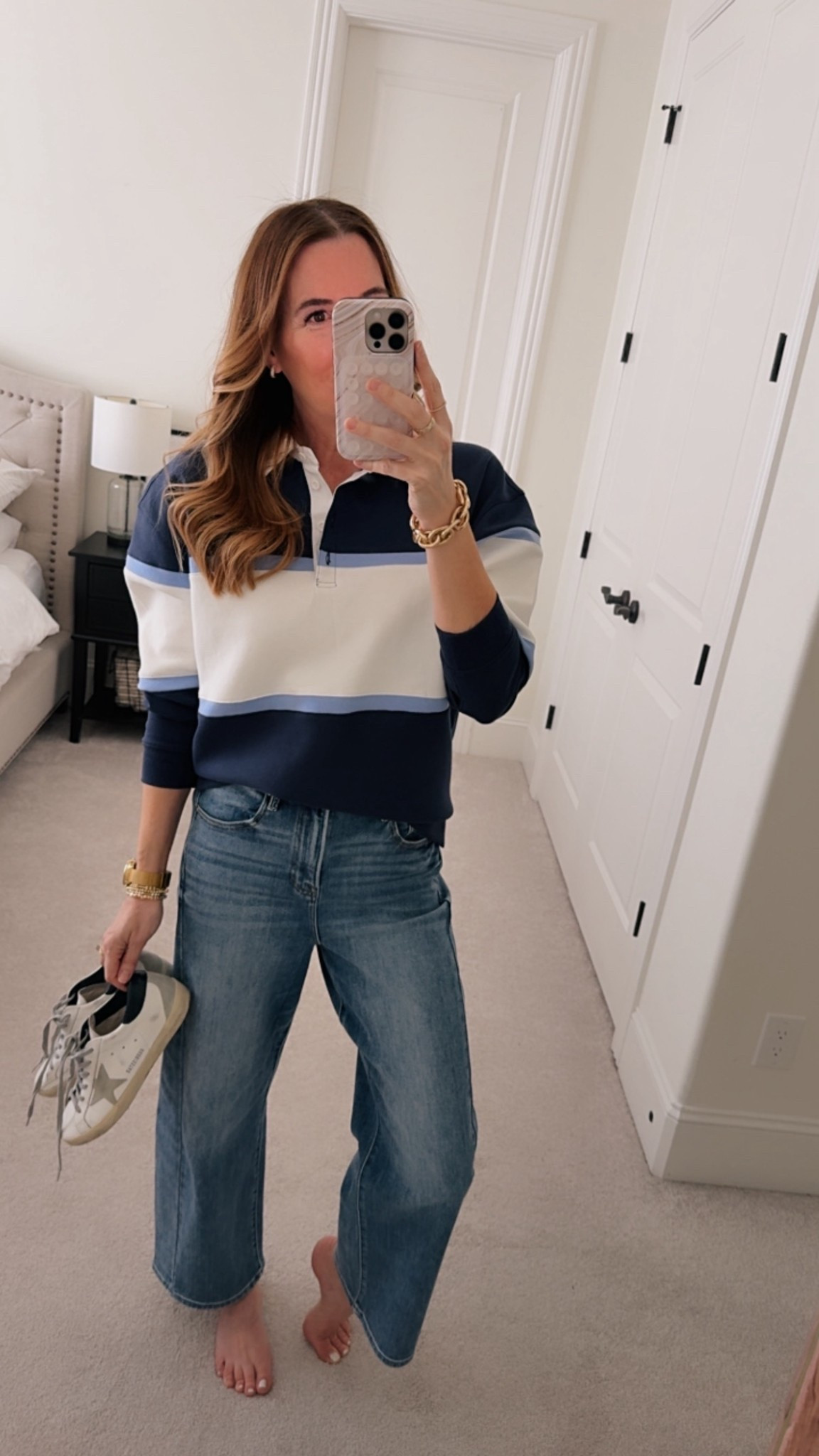 This rugby shirt is adorable and crazy soft! Such a fun throw back. 