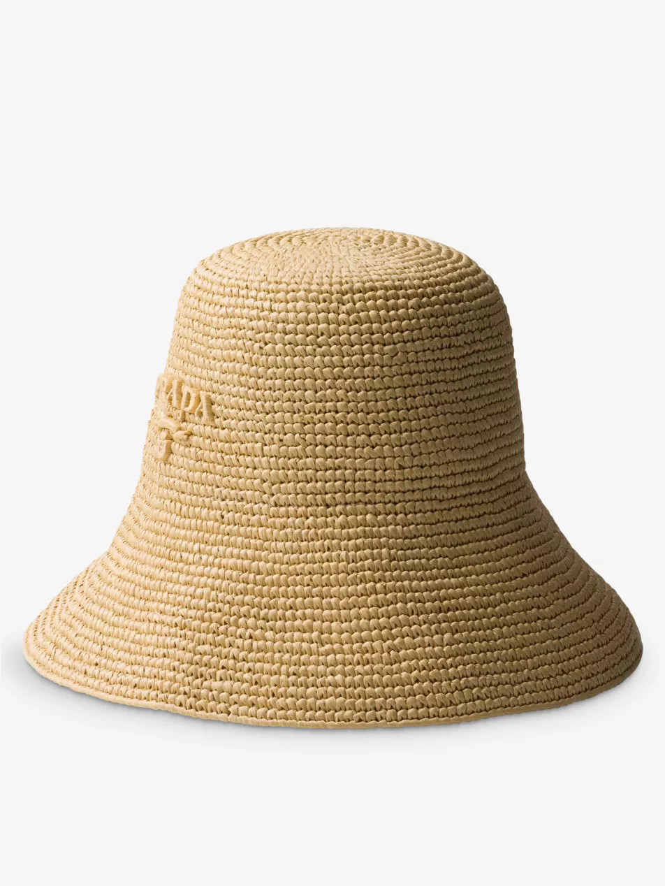 Brand-embroidered woven bucket hat | Selfridges