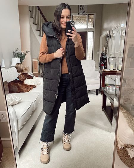 Winter outfit - amazon fashion - puffer vest (runs true to size wearing a small), amazon sweater (runs true to size wearing a small), black jeans (run a tad big - wearing a 25), target boots (true to size) 

#LTKSeasonal #LTKFind #LTKunder50