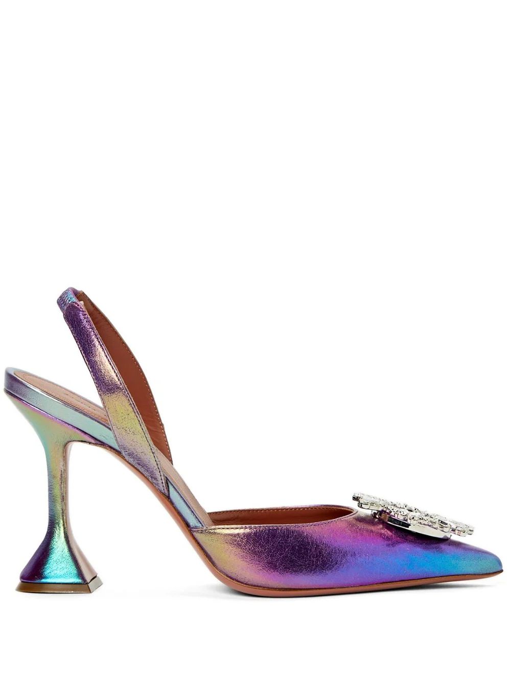 Amina Muaddi Begum 95 Slingback Pumps - Farfetch | Farfetch Global