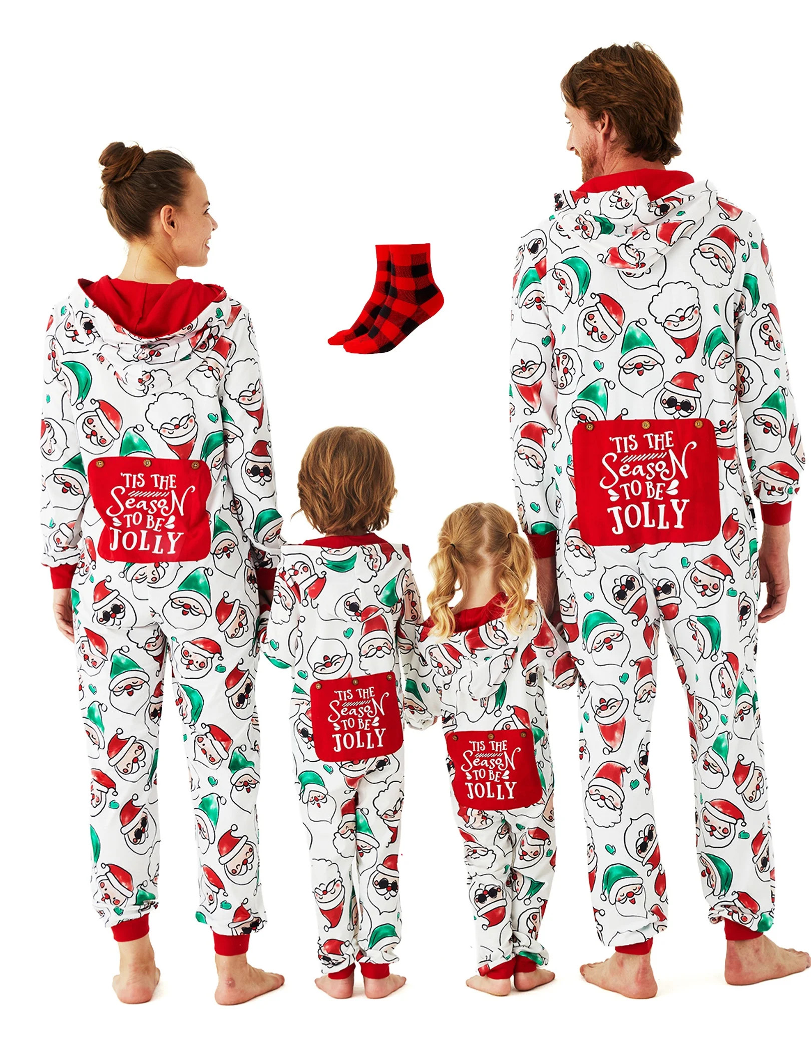 PatPat Christmas Family Matching Pajamas Holiday Couple Onesies for Women Allover Santa Claus Pri... | Walmart (US)