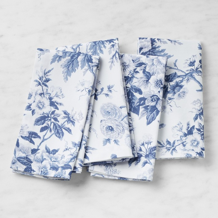 Blue White Floral Napkins, Set of 4 | Williams-Sonoma