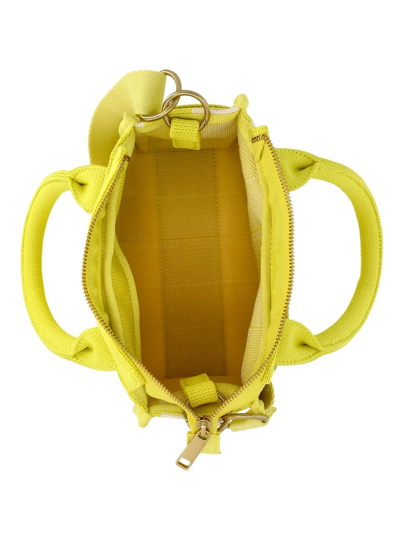 Free Assembly Women's Mini Satchel Handbag, Khaki/Natural Citron | Walmart (US)