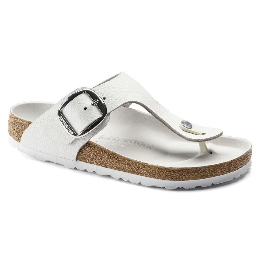 Birkenstock Gizeh Big Buckle Natural Leather White | Zulily