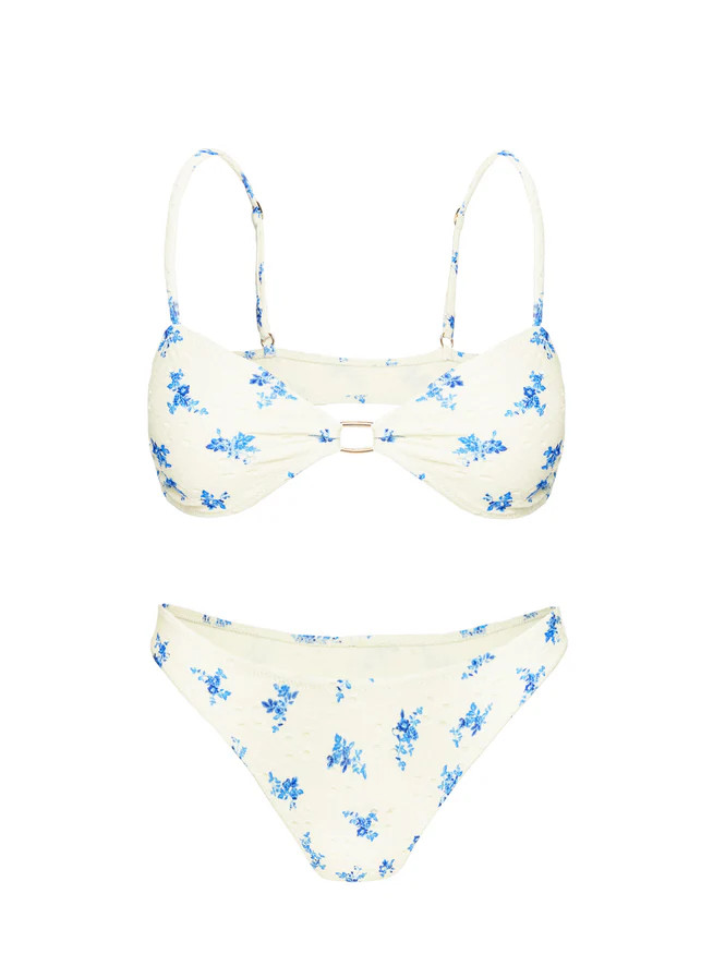 Paradisco Bikini Top Yellow / Blue | Princess Polly US