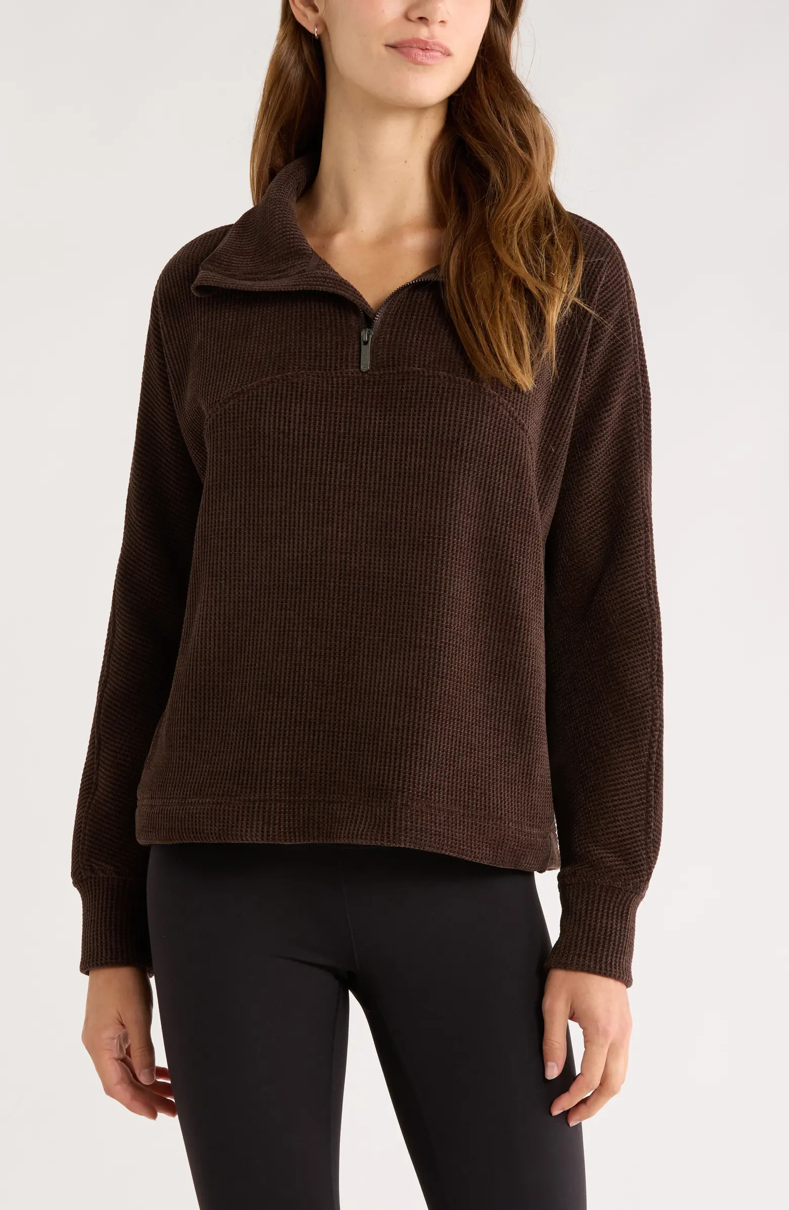 Half Zip Waffle Stitch Sweatshirt | Nordstrom