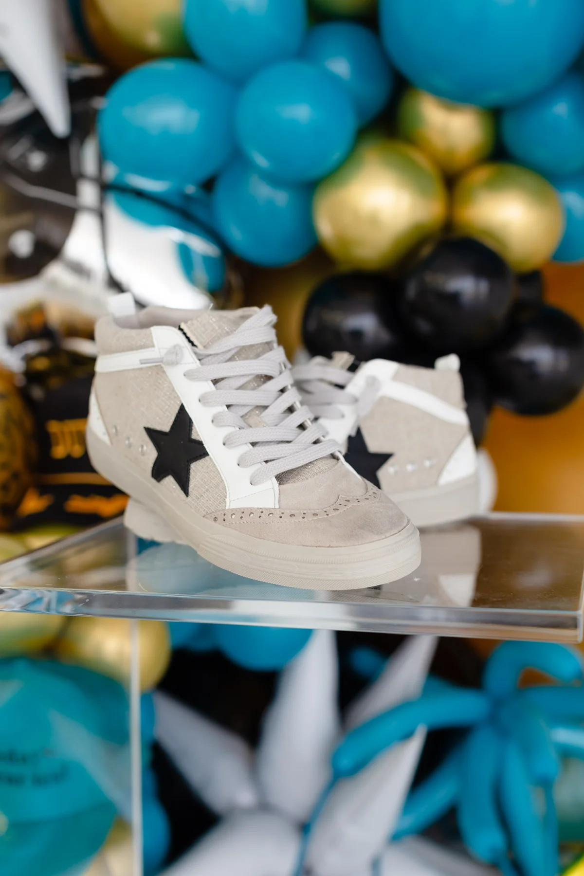 Paulina Beige Star Mid-Top Sneakers | Shop Dandy Boutique