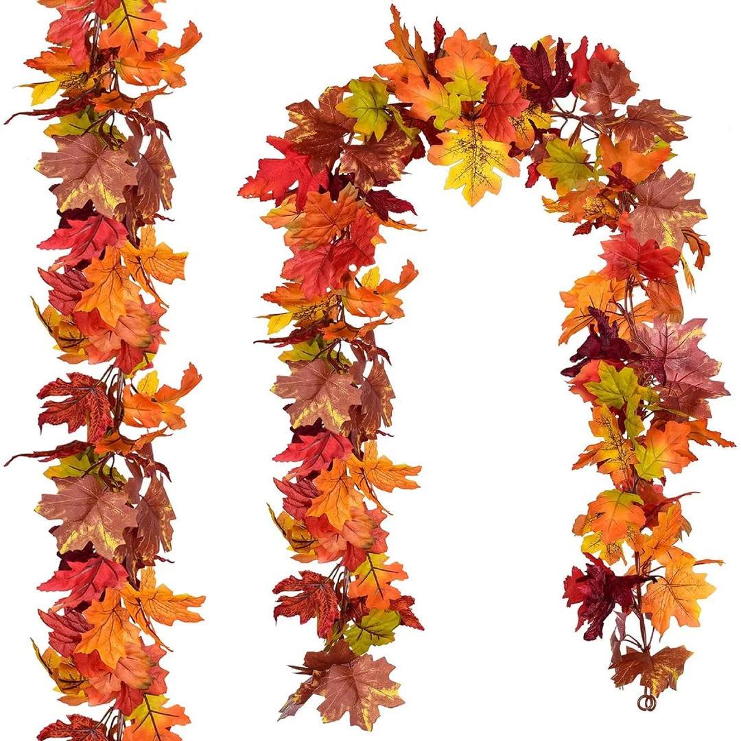 Fall Garland 2 Pack-Thanksgiving Garland-Hanging Vine Maple Leaf Garland, 5.9 Feet/Strand Autumn ... | Etsy (US)