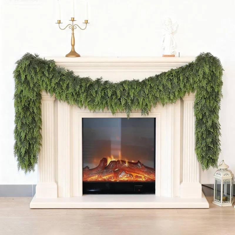 1Pc 9 Ft Christmas Cedar Garland Realistic Faux Pine Artificial Greenery Garland For Winter Home ... | Wayfair North America