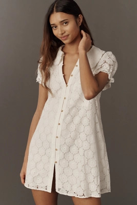 Keira Lace Mini Dress by Pilcro | Anthropologie (US)