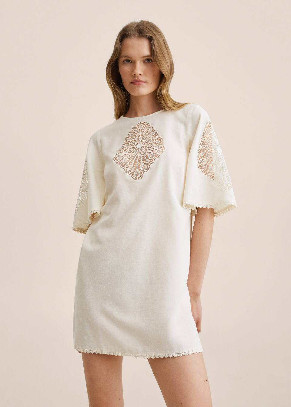 Embroidered cotton dress | MANGO (US)