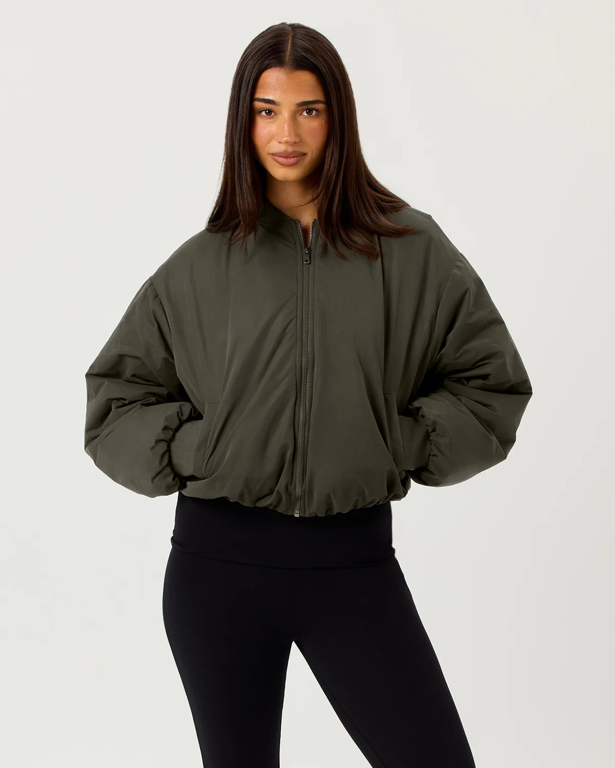 Bomber Jacket | Deep Olive | Crop Shop Boutique US