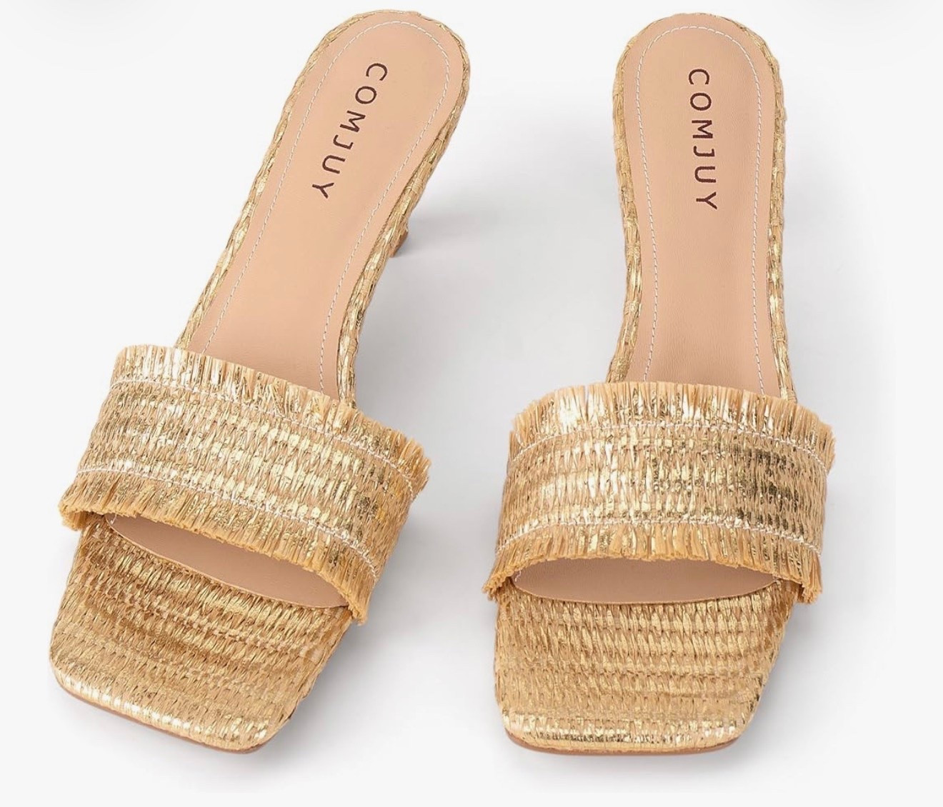 Gold woven kitten heels. Gorgeous look for less! 💛💛💛