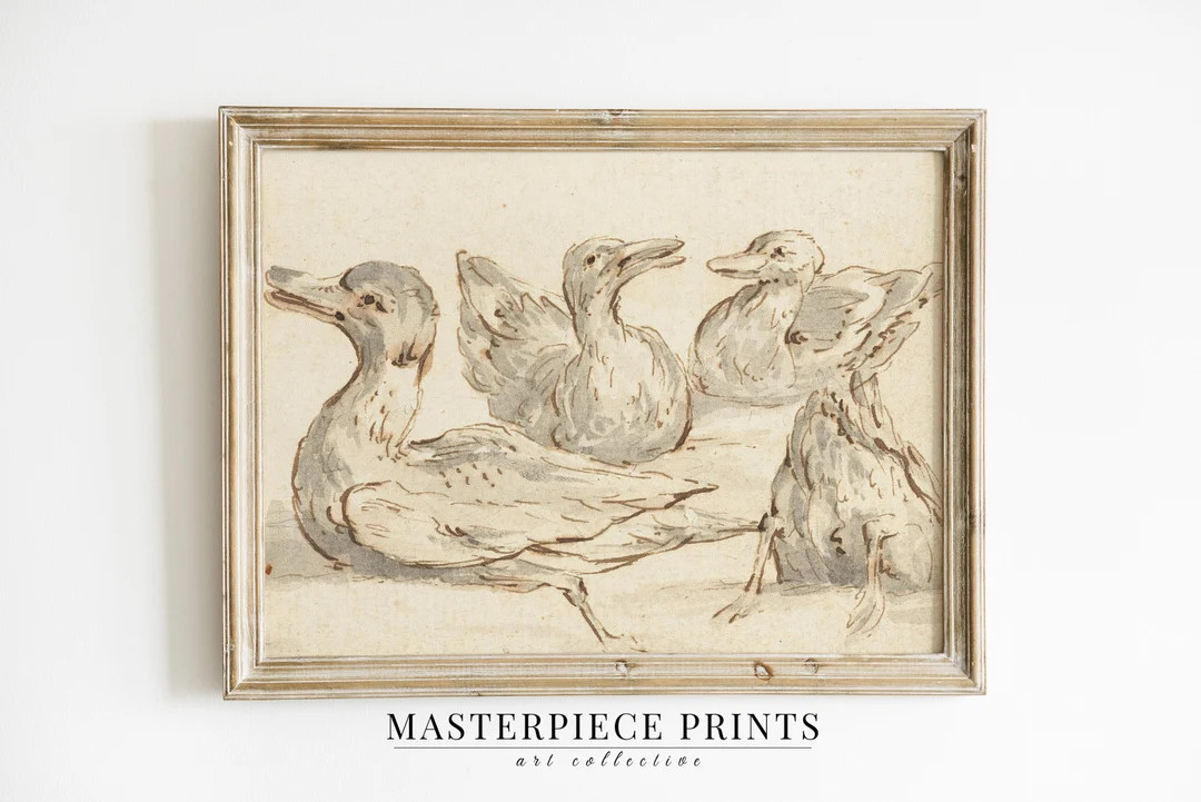 Country Nursery PRINTABLE Art Vintage Duck Illustration - Etsy | Etsy (US)