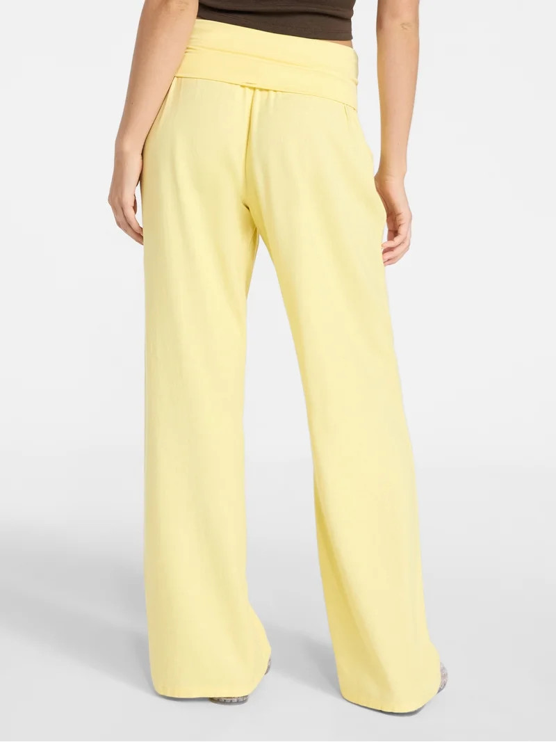 No Boundaries Foldover Beach Pants, 29.5'' inseam, Women's XXS-XXL | Walmart (US)