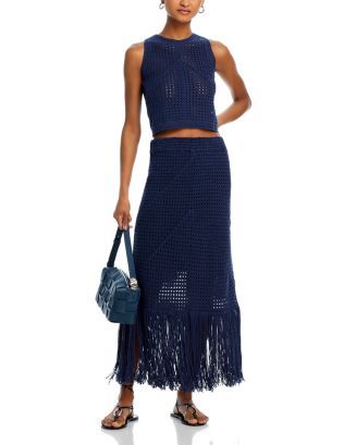 Crochet Tank Top & Fringe Midi Skirt | Bloomingdale's (US)