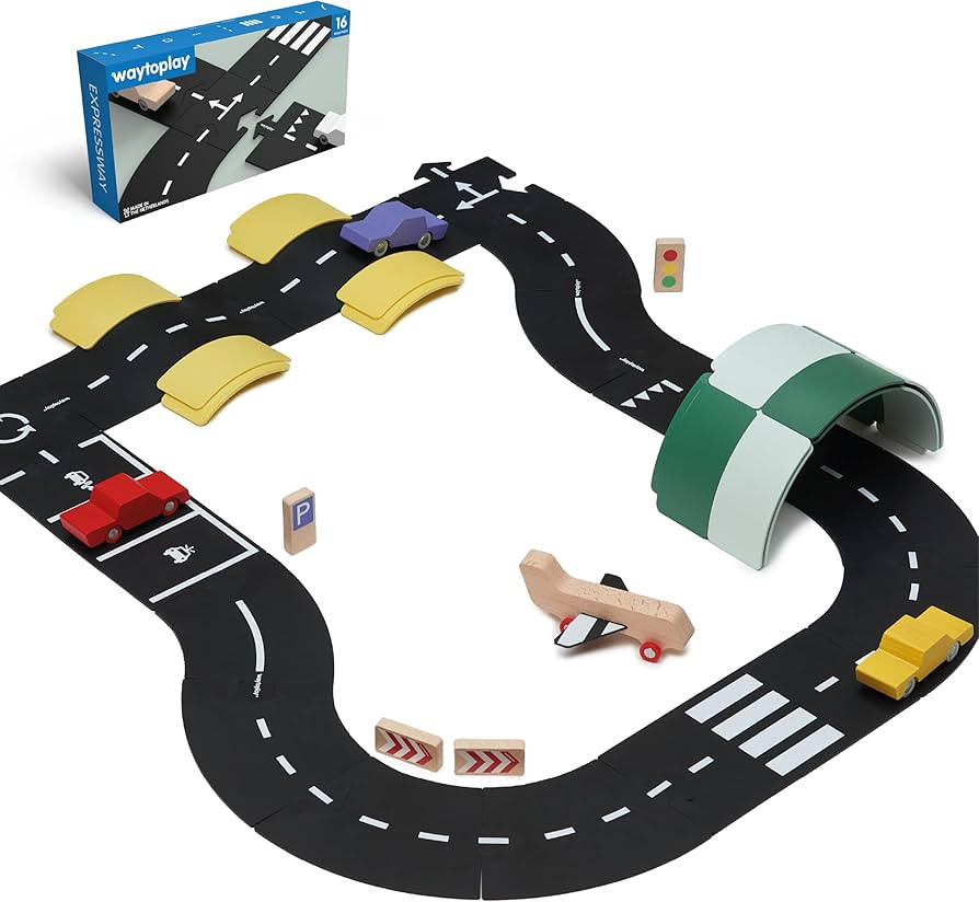 Waytoplay Expressway, 16 Piece Circuit for Toy Cars - Flexible, Indestructible, and Waterproof - ... | Amazon (US)
