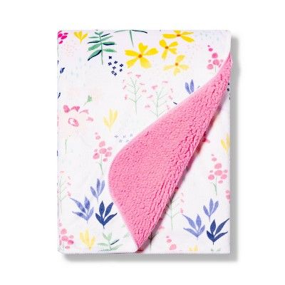 Plush Velboa Baby Blanket Wildflower - Cloud Island™ Pink | Target