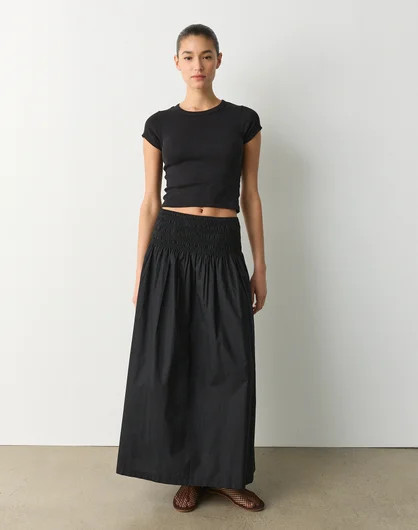 Cotton Shirred Waist Maxi Skirt | Glassons (Australia)