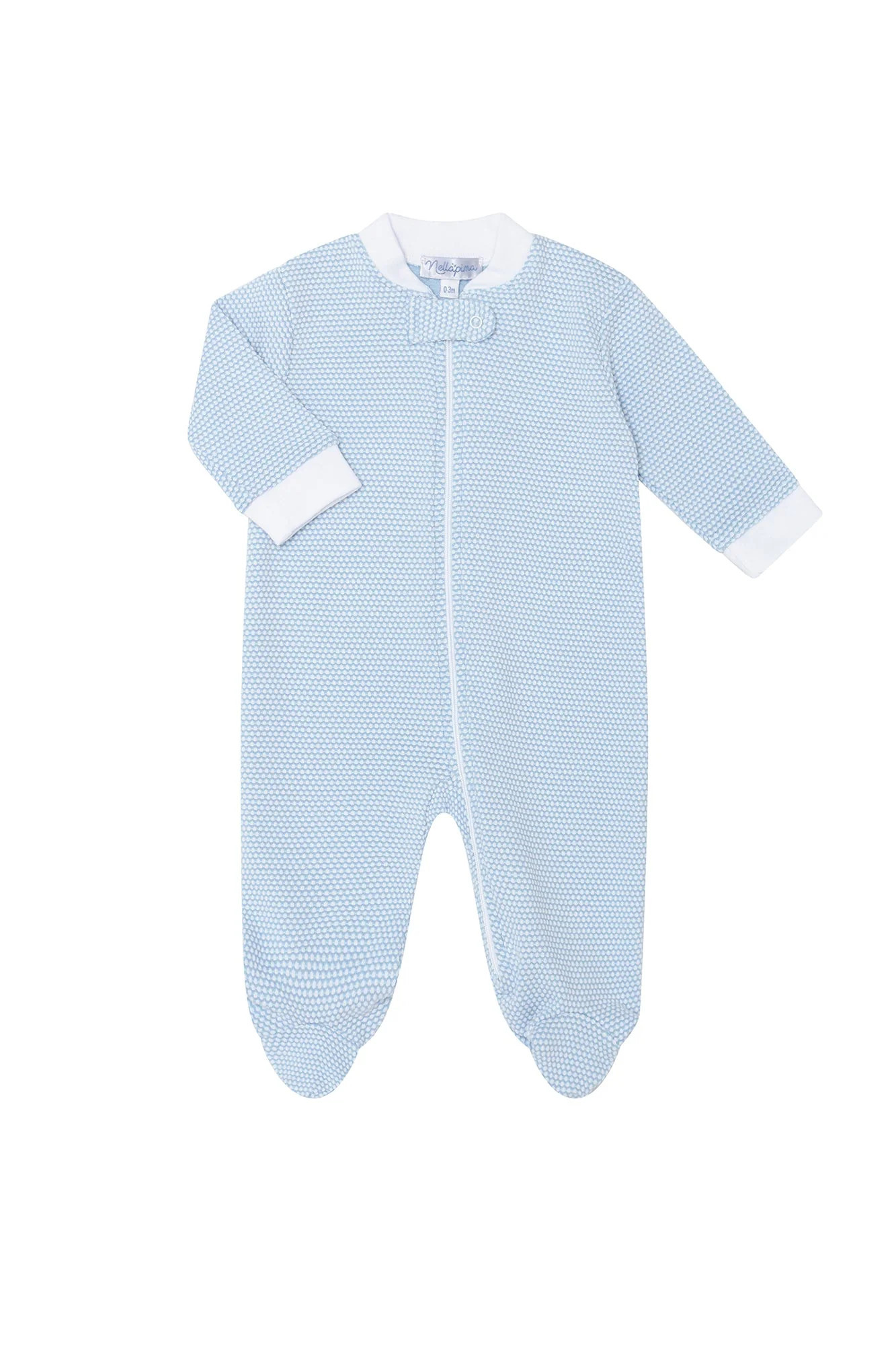 Blue Bubble Zipper Footie Blue / 6 - 9M | EMILIA GEORGE®