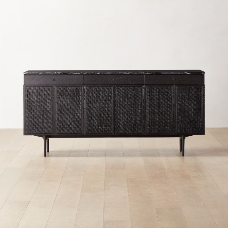 New England Black Ebonized Oak Wood Console Table Cabinet Model 7706 by Paul McCobb + Reviews | C... | CB2