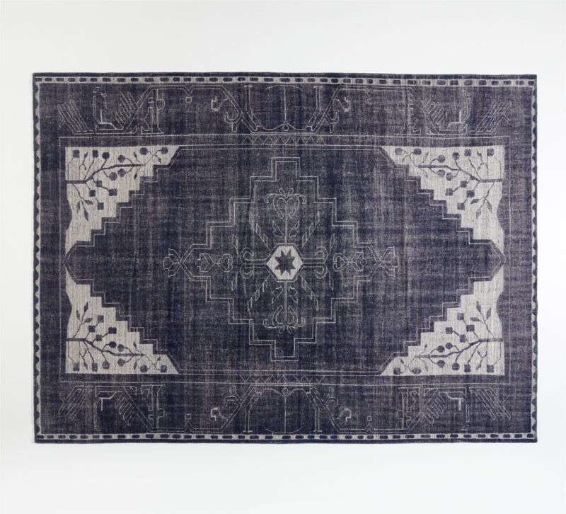 Anice Indigo Hand Knotted Oriental-Style Rug 9'x12' | Crate & Barrel | Crate & Barrel